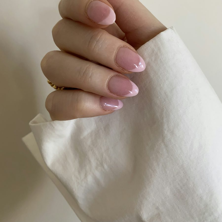 A soft pink manicure