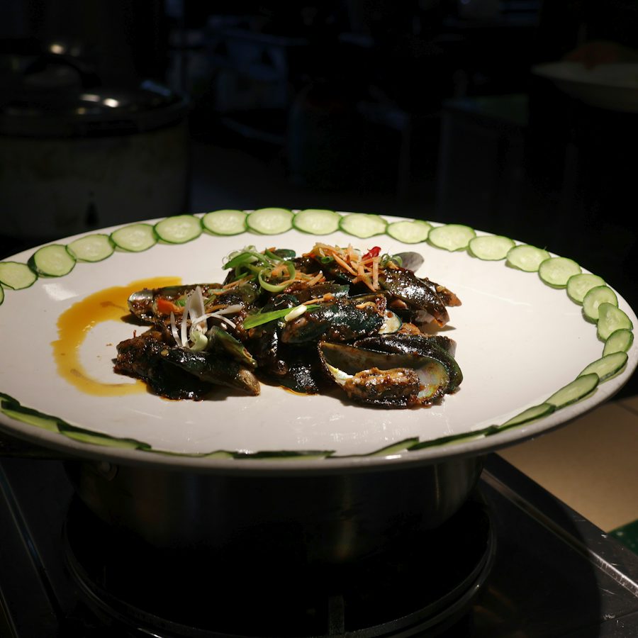Grilled aubergine with fresh herbs